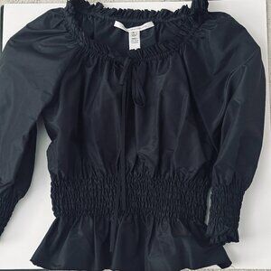 Diane Von Furstenberg Silk Taffeta Peplum Top Size 2